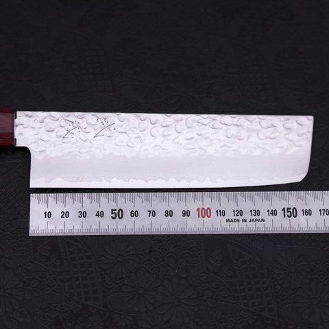 Nakiri AUS-10 Tsuchime Damast Kirschholz Griff 165mm-[Musashi]-[Japan-Küchenmesser]