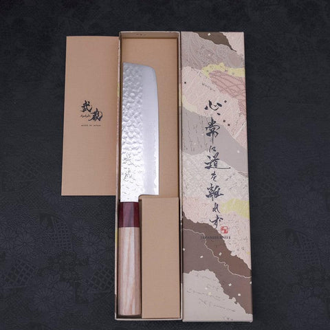 Nakiri AUS-10 Tsuchime Damast Kirschholz Griff 165mm-[Musashi]-[Japan-Küchenmesser]
