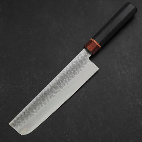 Nakiri AUS-10 Tsuchime Damast Kirschholz Griff 180mm-[Musashi]-[Japan-Küchenmesser]