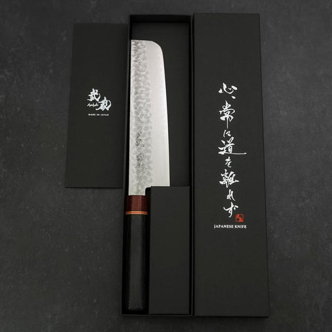 Nakiri AUS-10 Tsuchime Damast Kirschholz Griff 180mm-[Musashi]-[Japan-Küchenmesser]