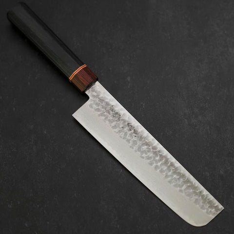 Nakiri AUS-10 Tsuchime Damast Kirschholz Griff 180mm-[Musashi]-[Japan-Küchenmesser]