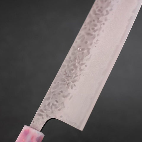 Nakiri AUS-10 Tsuchime Damast Ozeanplastik Sakura Rose Gold Griff 165mm-[Musashi]-[Japan-Küchenmesser]