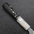 Nakiri AUS-10 Tsuchime Damast Ozeanplastik Schwarz Weiß Gold Griff 165mm-[Musashi]-[Japan-Küchenmesser]