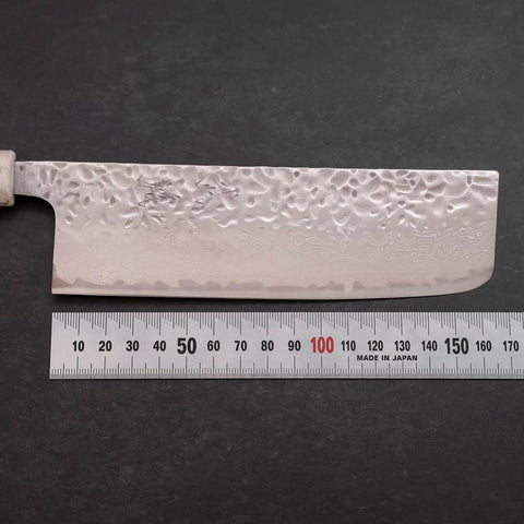 Nakiri AUS-10 Tsuchime Damast Ozeanplastik Schwarz Weiß Gold Griff 165mm-[Musashi]-[Japan-Küchenmesser]