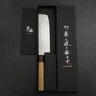 Nakiri AUS-10 Tsuchime Damast Rosenholz-Walnuss Griff 165mm-[Musashi]-[Japan-Küchenmesser]