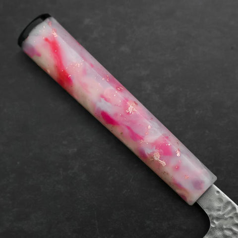 Nakiri AUS-10 Tsuchime Damast Sakura Rosa Ozeanplastik Griff mit Blattgold 165mm-[Musashi]-[Japan-Küchenmesser]
