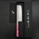 Nakiri AUS-10 Tsuchime Damast Sakura Rosa Ozeanplastik Griff mit Blattgold 165mm-[Musashi]-[Japan-Küchenmesser]