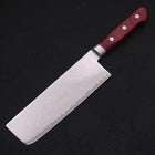 Nakiri AUS-10 Wellen-Nickel Damast Roter Westlicher Griff 165mm-[Musashi]-[Japan-Küchenmesser]