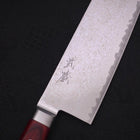 Nakiri AUS-10 Wellen-Nickel Damast Roter Westlicher Griff 165mm-[Musashi]-[Japan-Küchenmesser]