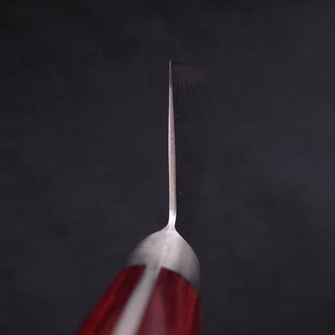 Nakiri AUS-10 Wellen-Nickel Damast Roter Westlicher Griff 165mm-[Musashi]-[Japan-Küchenmesser]