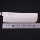 Nakiri AUS-10 Wellen-Nickel Damast Roter Westlicher Griff 165mm-[Musashi]-[Japan-Küchenmesser]