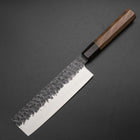 Nakiri AUS-8 Kurouchi Tsuchime Walnuss- und Rosenholz Griff 170mm-[Musashi]-[Japan-Küchenmesser]