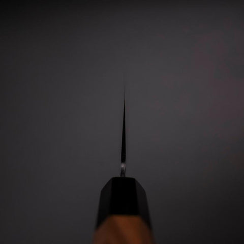 Nakiri AUS-8 Kurouchi Tsuchime Walnuss- und Rosenholz Griff 170mm-[Musashi]-[Japan-Küchenmesser]