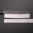 Nakiri AUS-8 Kurouchi Tsuchime Walnuss- und Rosenholz Griff 170mm-[Musashi]-[Japan-Küchenmesser]