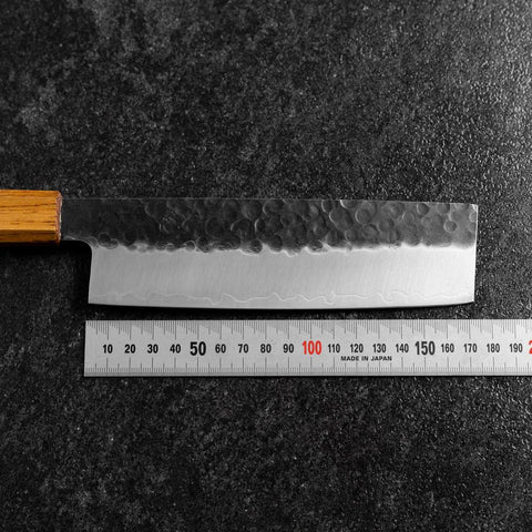 Nakiri AUS-8 Kurouchi Tsuchime Yaki Urushi Griff 170mm-[Musashi]-[Japan-Küchenmesser]