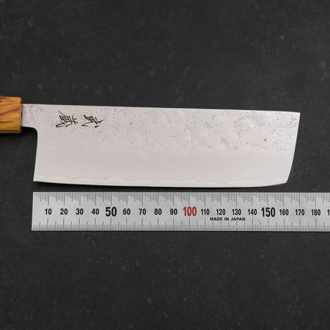 Nakiri AUS-8 Nashiji Olive Handle 165mm (6.5”)-[Musashi]-[Japan-Küchenmesser]