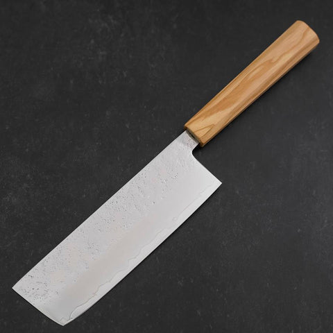 Nakiri AUS-8 Nashiji Olivenholz Griff 165mm-[Musashi]-[Japan-Küchenmesser]