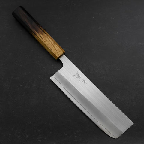 Nakiri AUS-8 Poliert Yaki Urushi Griff 165mm-[Musashi]-[Japan-Küchenmesser]