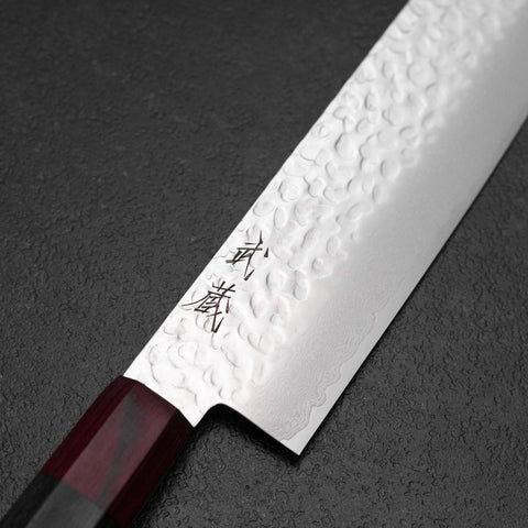 Nakiri AUS-8 Tsuchime Damast Pakka Griff 165mm-[Musashi]-[Japan-Küchenmesser]
