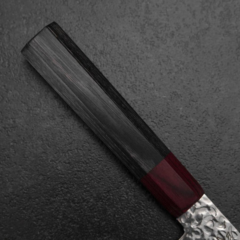 Nakiri AUS-8 Tsuchime Damast Pakka Griff 165mm-[Musashi]-[Japan-Küchenmesser]