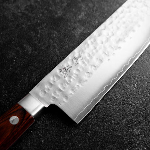 Nakiri AUS-8 Tsuchime Western Mahogany Handle 165mm (6.5”)-[Musashi]-[Japan-Küchenmesser]