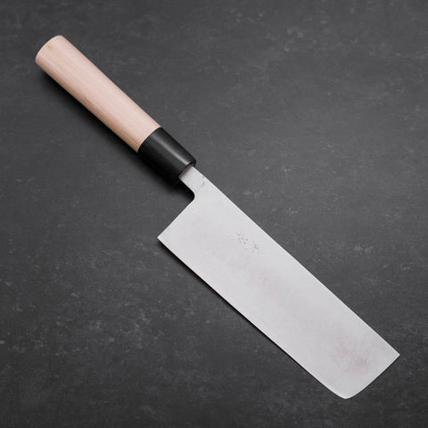 Nakiri Aogami-Super, Damast Büffelhorn und Magnolie Griff, 165mm-[Musashi]-[Japan-Küchenmesser]