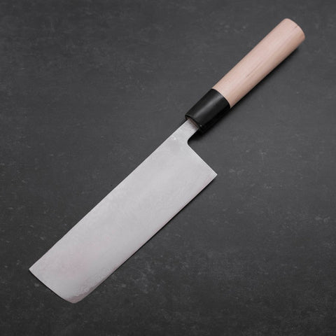 Nakiri Aogami-Super Damast Büffelhorn und Magnolienholz Griff 165mm-[Musashi]-[Japan-Küchenmesser]