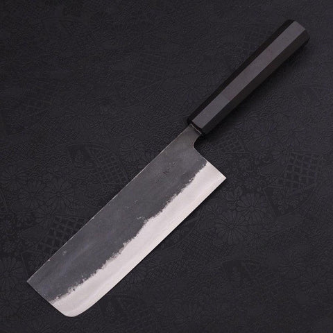 Nakiri Aogami Super Kurouchi Büffelhorn und Ebenholz Griff 165mm-[Musashi]-[Japan-Küchenmesser]