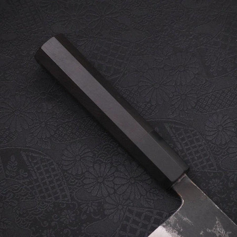 Nakiri Aogami Super Kurouchi Büffelhorn und Ebenholz Griff 165mm-[Musashi]-[Japan-Küchenmesser]