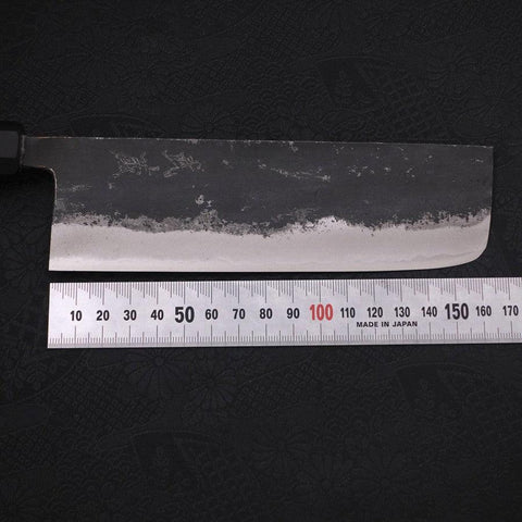 Nakiri Aogami Super Kurouchi Büffelhorn und Ebenholz Griff 165mm-[Musashi]-[Japan-Küchenmesser]