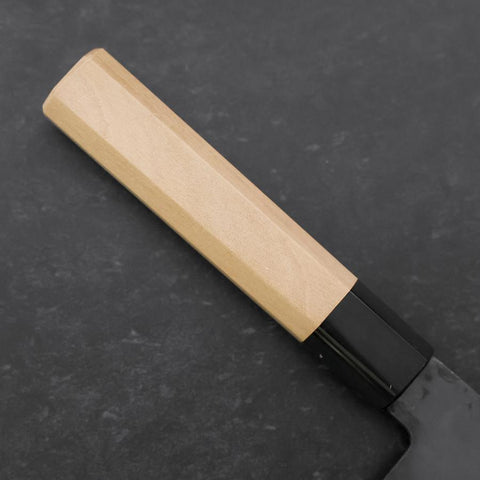 Nakiri Blue Steel #1 Edelstahlummantelung Kurouchi Büffelhorn und Magnolienholz Griff 165mm-[Musashi]-[Japan-Küchenmesser]