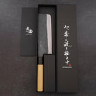 Nakiri Blue Steel #1 Edelstahlummantelung Kurouchi Büffelhorn und Magnolienholz Griff 165mm-[Musashi]-[Japan-Küchenmesser]