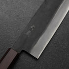 Nakiri Blue Steel #1 Edelstahlummantelung Kurouchi Lila Urushi Griff 165mm-[Musashi]-[Japan-Küchenmesser]
