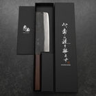 Nakiri Blue Steel #1 Edelstahlummantelung Kurouchi Lila Urushi Griff 165mm-[Musashi]-[Japan-Küchenmesser]