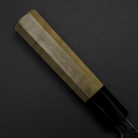 Nakiri Blue Steel #1 Kurouchi Büffelhorn und Magnolienholz Griff 165mm-[Musashi]-[Japan-Küchenmesser]