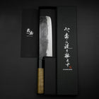 Nakiri Blue Steel #1 Kurouchi Büffelhorn und Magnolienholz Griff 165mm-[Musashi]-[Japan-Küchenmesser]