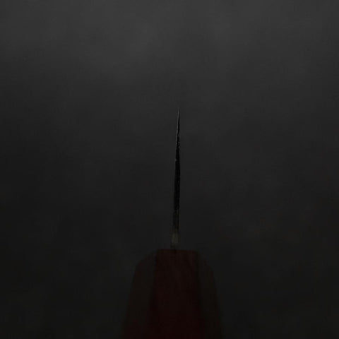 Nakiri Blue Steel #1 Stainless Clad Kurouchi Purple Urushi Handle 165mm-[Musashi]-[Japanese-Kitchen-Knives]