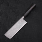 Nakiri Blue Steel #2 Damast Büffelhorn und Ebenholz Griff 165mm-[Musashi]-[Japan-Küchenmesser]