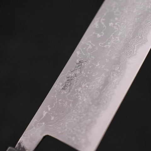 Nakiri Blue Steel #2 Damast Büffelhorn und Ebenholz Griff 165mm-[Musashi]-[Japan-Küchenmesser]