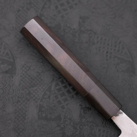 Nakiri Blue Steel #2 Damast Büffelhorn und Ebenholz Griff 165mm-[Musashi]-[Japan-Küchenmesser]