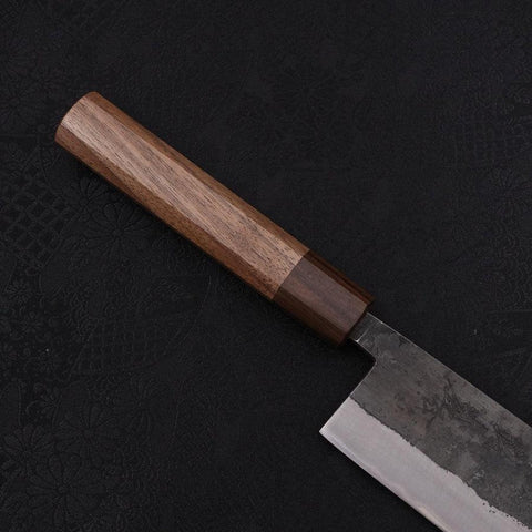 Nakiri Blue Steel #2 Edelstahlummantelung Kurouchi Rosen- und Walnussholz Griff 165mm-[Musashi]-[Japan-Küchenmesser]