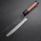 Nakiri Blue Steel #2 Edelstahlummantelung Kurouchi Walnussholz Griff 165mm-[Musashi]-[Japan-Küchenmesser]