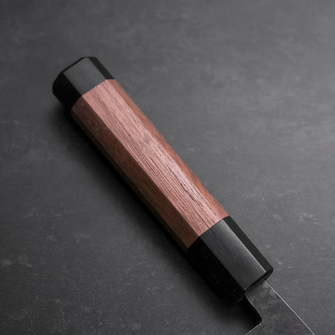 Nakiri Blue Steel #2 Edelstahlummantelung Kurouchi Walnussholz Griff 165mm-[Musashi]-[Japan-Küchenmesser]