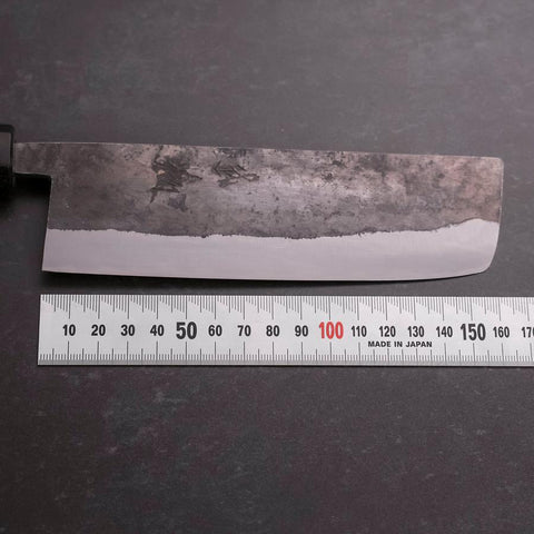 Nakiri Blue Steel #2 Edelstahlummantelung Kurouchi Walnussholz Griff 165mm-[Musashi]-[Japan-Küchenmesser]