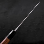 Nakiri Blue Steel #2 Edelstahlummantelung Nashiji Büffelhorn und Teakholz Griff 165mm-[Musashi]-[Japan-Küchenmesser]