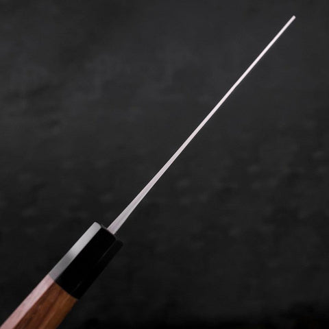 Nakiri Blue Steel #2 Edelstahlummantelung Nashiji Büffelhorn und Teakholz Griff 165mm-[Musashi]-[Japan-Küchenmesser]
