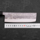 Nakiri Blue Steel #2 Edelstahlummantelung Nashiji Büffelhorn und Teakholz Griff 165mm-[Musashi]-[Japan-Küchenmesser]