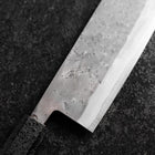 Nakiri Blue Steel #2 Edelstahlummantelung Nashiji Schwarzer Ishime Griff 165mm-[Musashi]-[Japan-Küchenmesser]