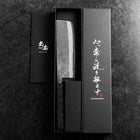 Nakiri Blue Steel #2 Edelstahlummantelung Nashiji Schwarzer Ishime Griff 165mm-[Musashi]-[Japan-Küchenmesser]