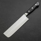 Nakiri Blue Steel #2 Edelstahlummantelung Tsuchime Schwarzer Westlicher Griff 170mm-[Musashi]-[Japan-Küchenmesser]